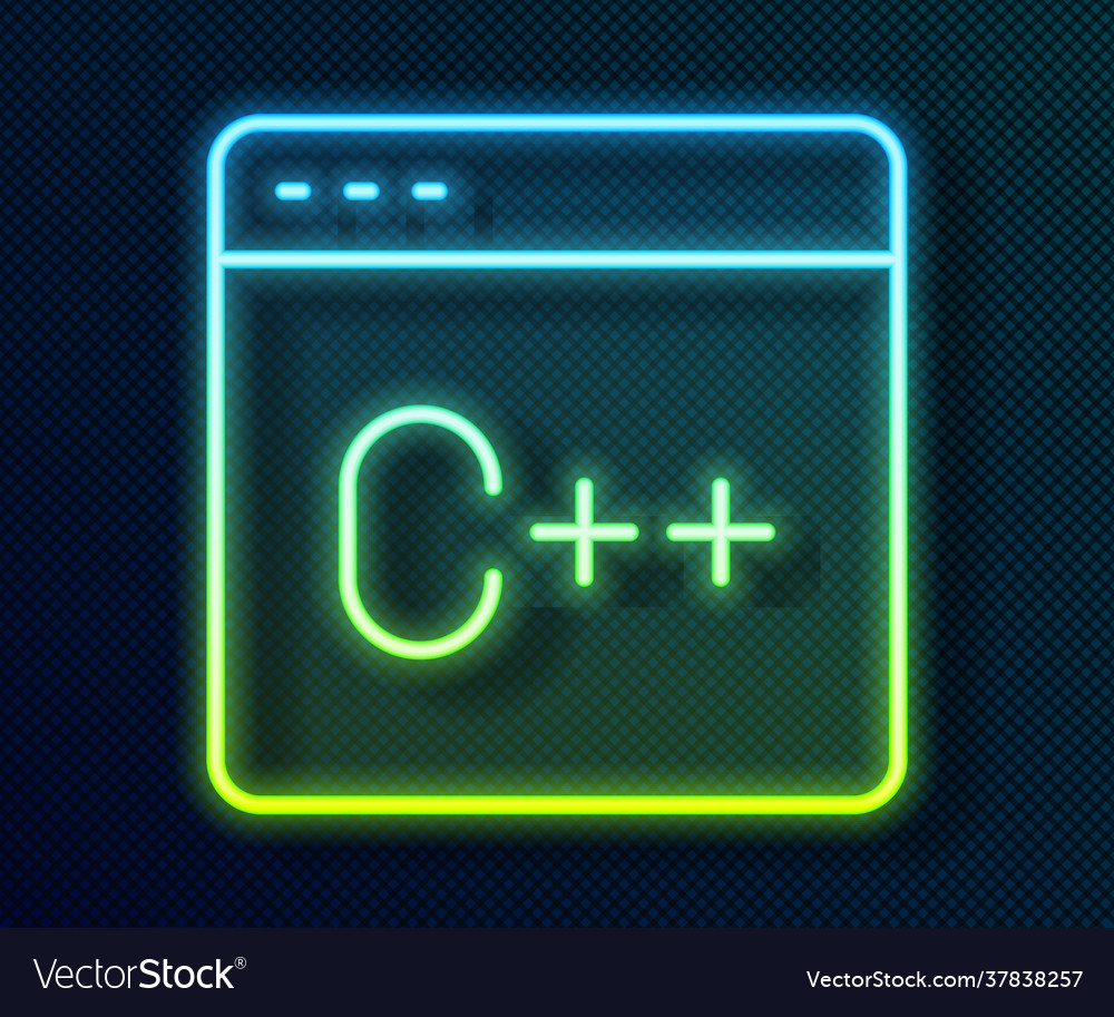 Glowing neon line software web developer Vector Image Glowing neon line software web developer