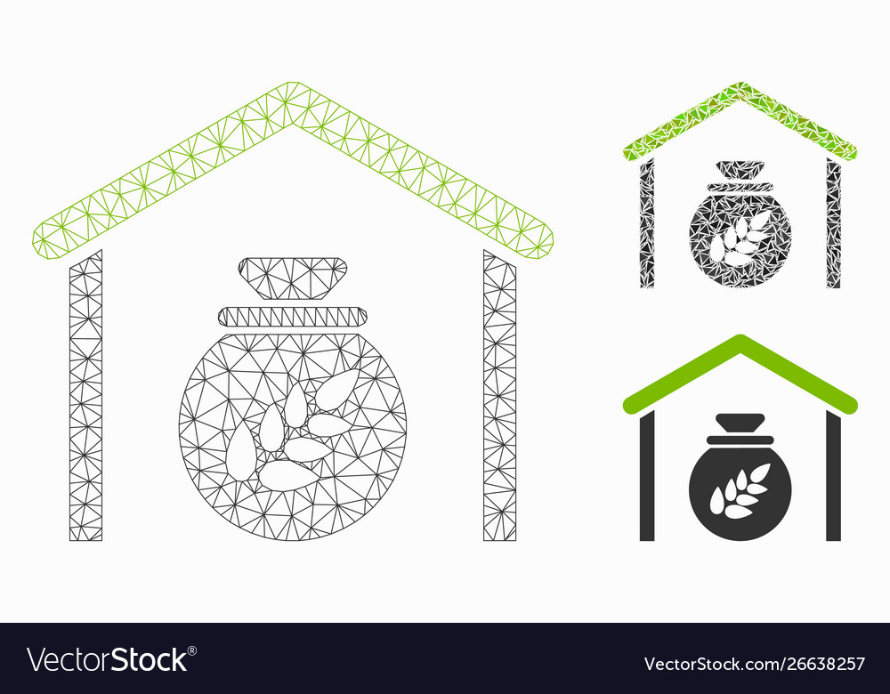 Grain storage mesh 2d model and triangle