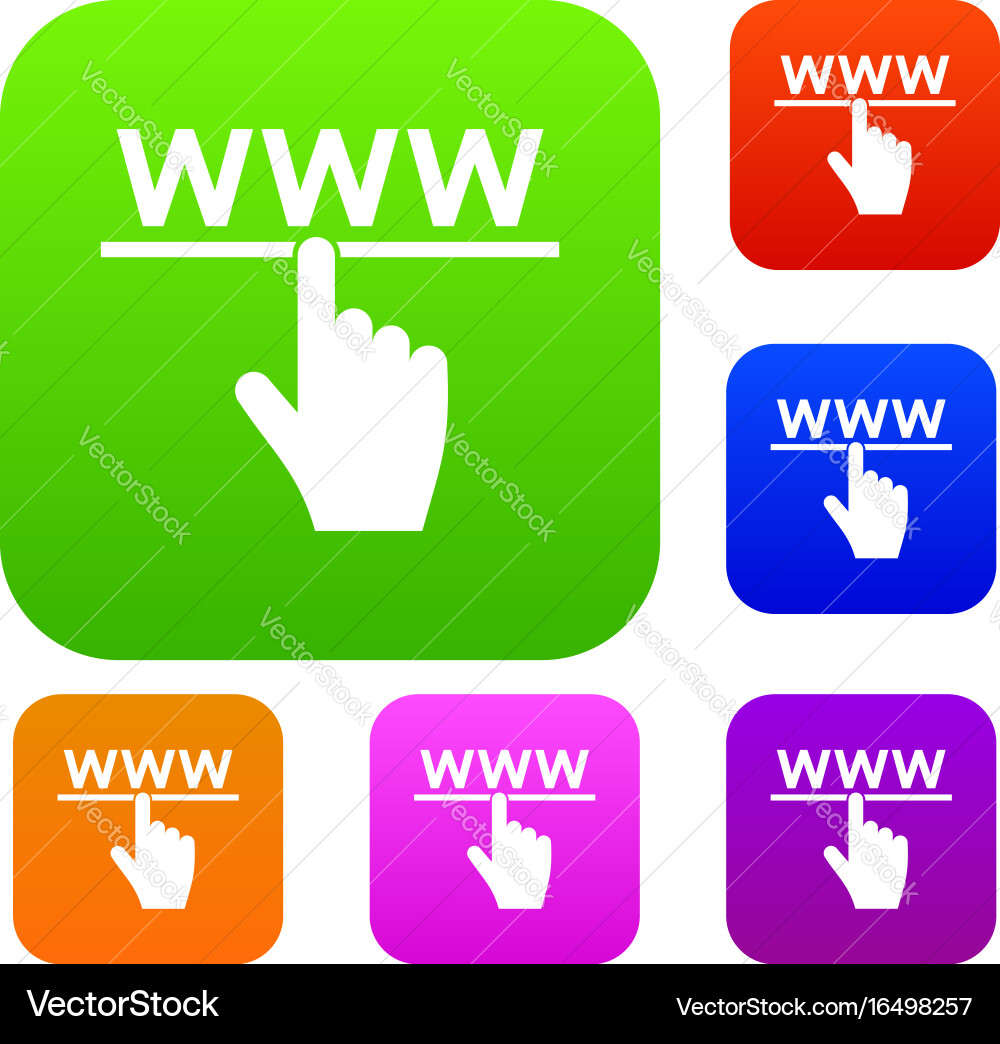 Hand cursor and website set collection Royalty Free Vector