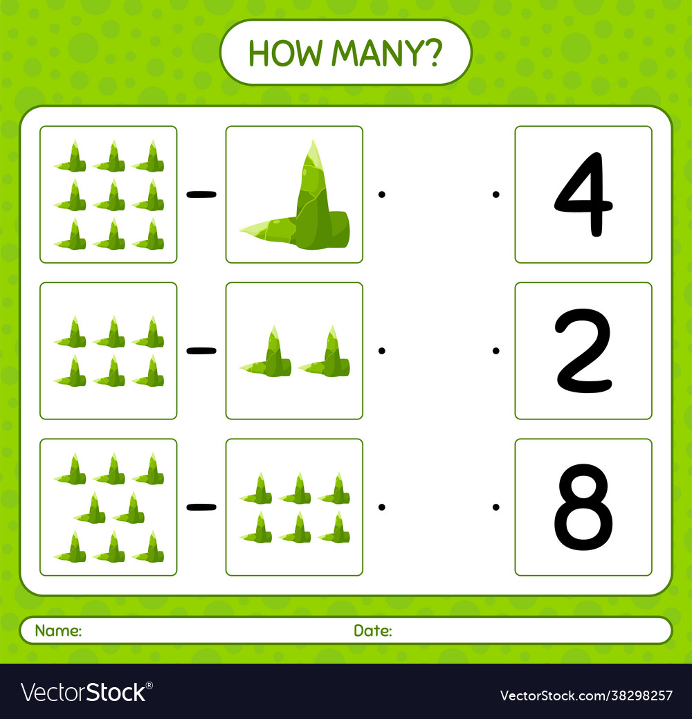 How many counting game with bamboo shoot vector image How many counting game with bamboo shoot