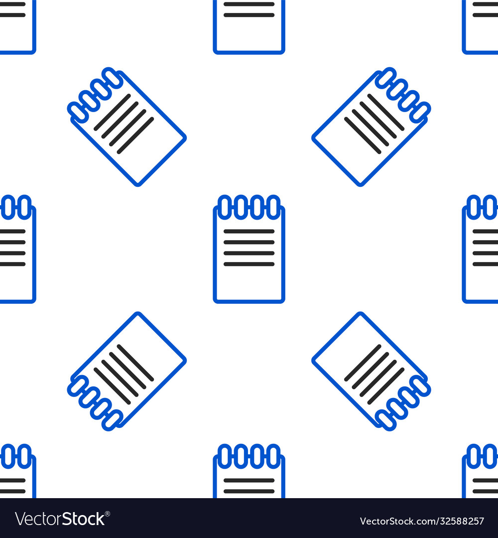 Line notebook icon isolated seamless pattern Vector Image Line notebook icon isolated seamless pattern
