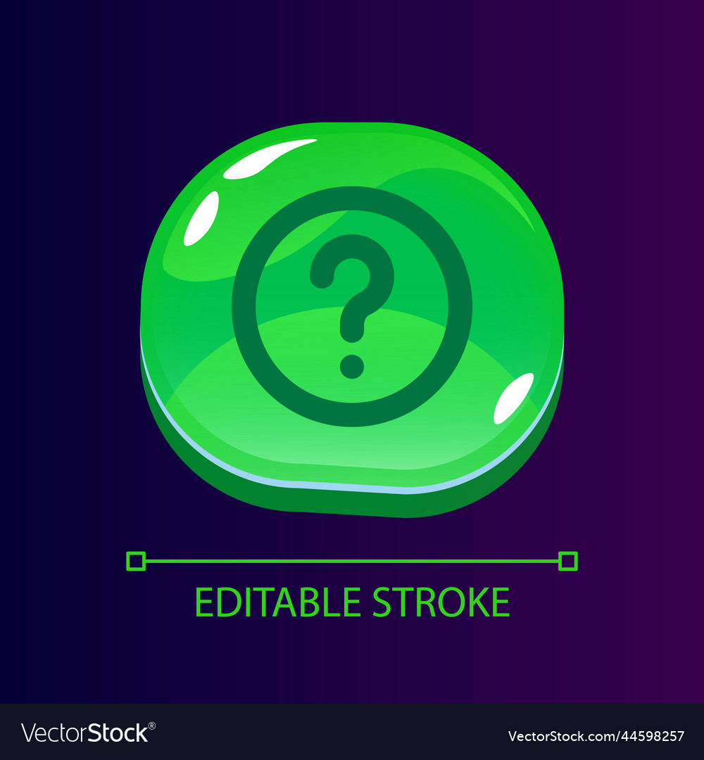 Question answer glossy ui button with linear icon vector image Question answer glossy ui button with linear icon