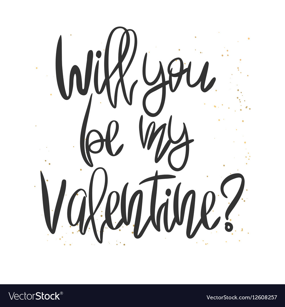 Romantic decorative poster with lettering Vector Image