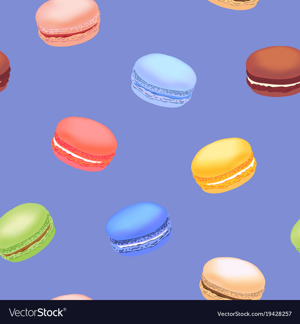 Seamless pattern with colorful macaroon cookies