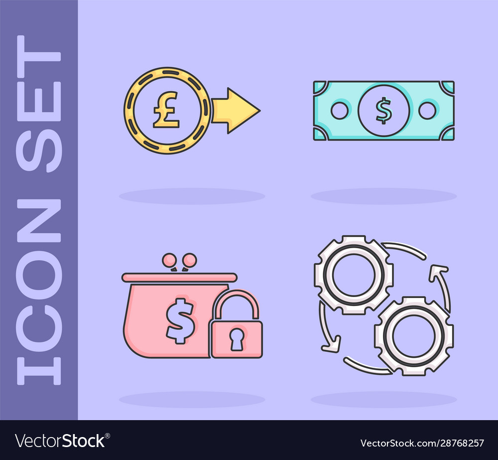 Set gear and arrows as workflow process concept vector image Set gear and arrows as workflow process concept