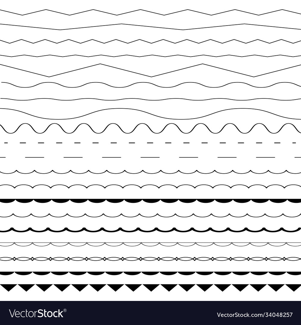 Set zigzag and wave bordersgraphic design
