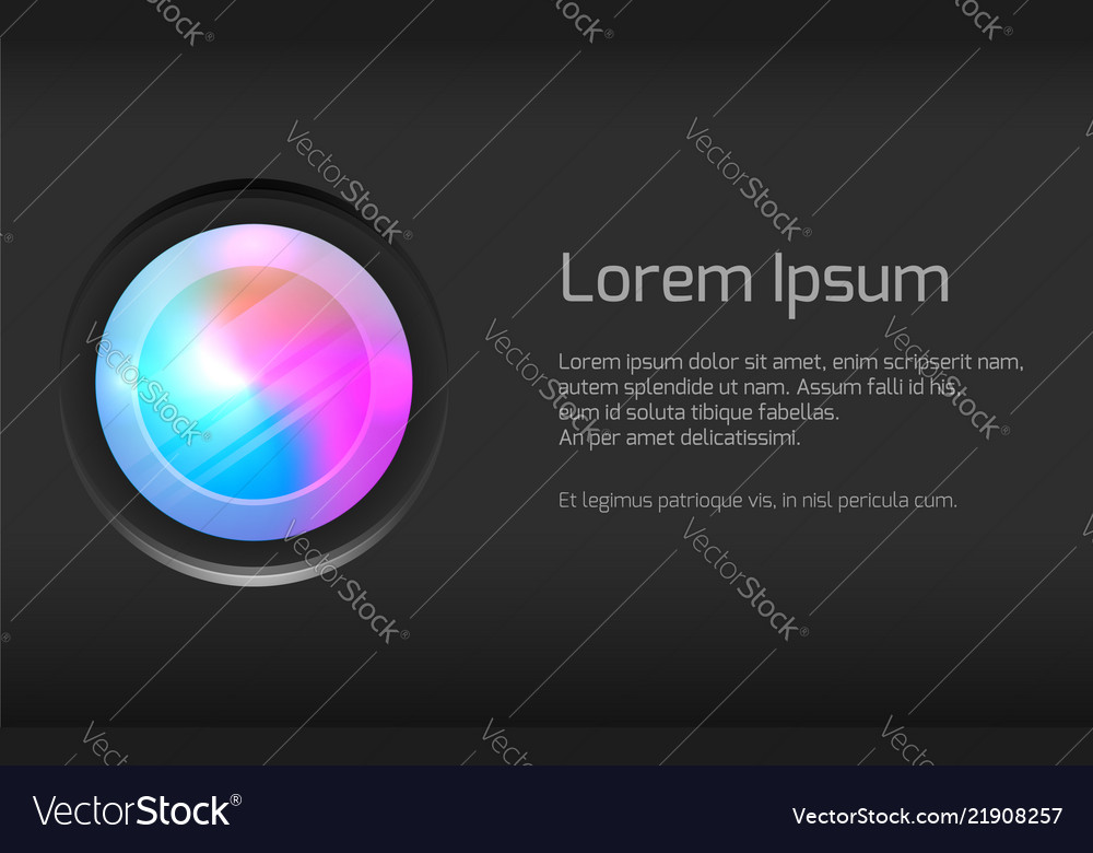 Template with camera lens multicolored vector image Template with camera lens multicolored