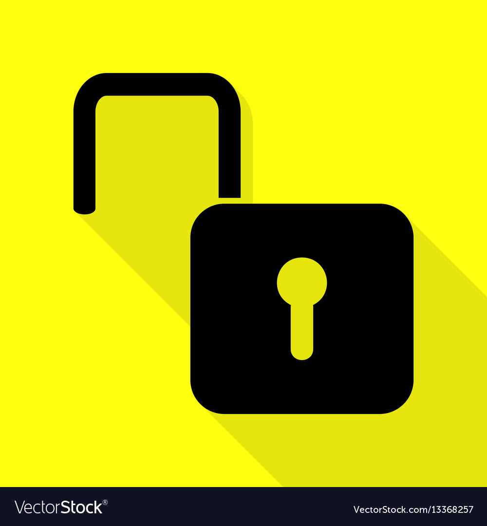 Unlock sign black icon with flat