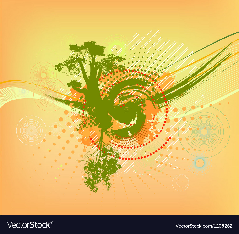 Abstract colorful background with tree