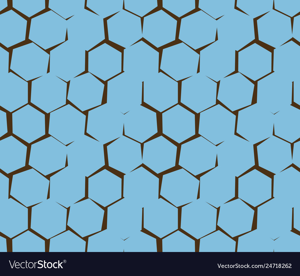 Abstract pattern of unequal cracks hexagons