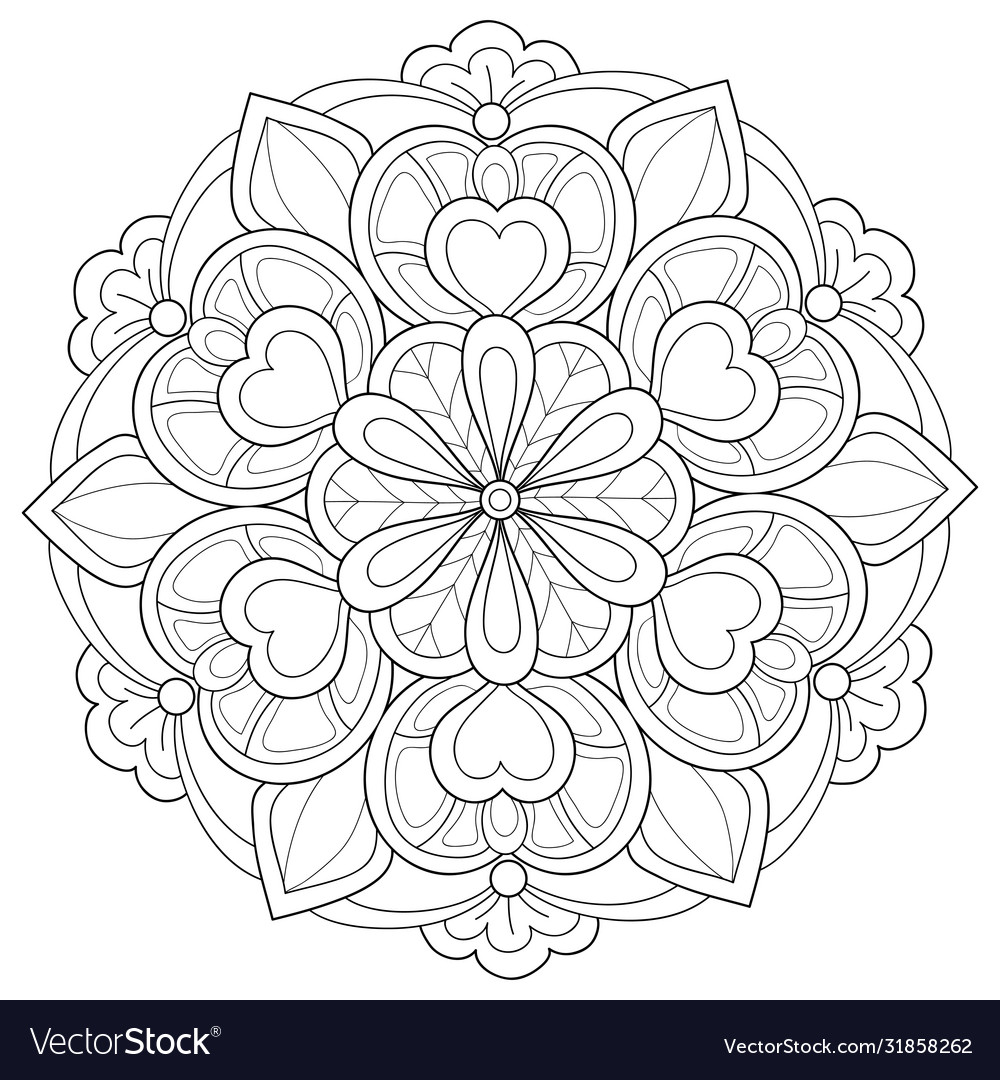 Adult coloring bookpage a zen mandala image