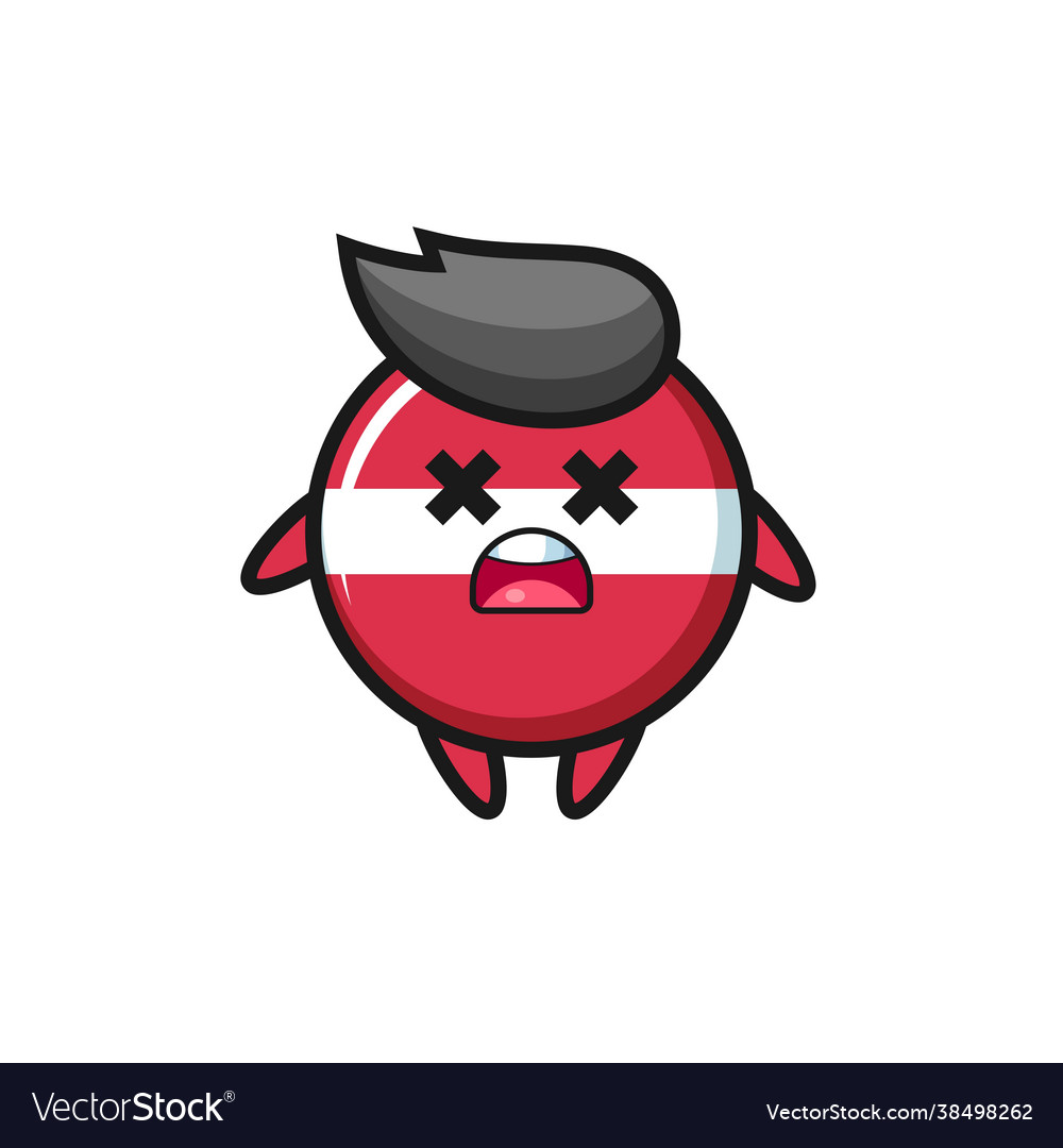 Dead latvia flag badge mascot character