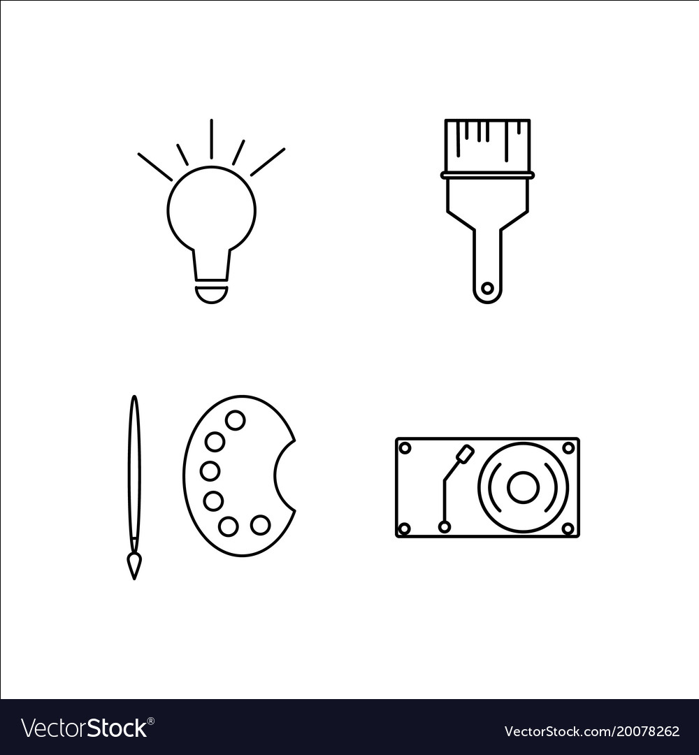 Design and studio simple linear icon setsimple