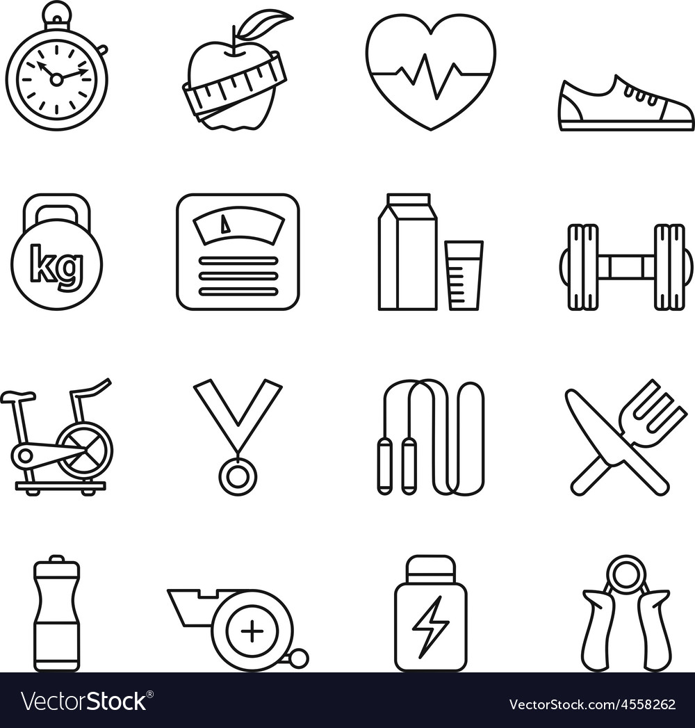 Fitness and Health Icons Set