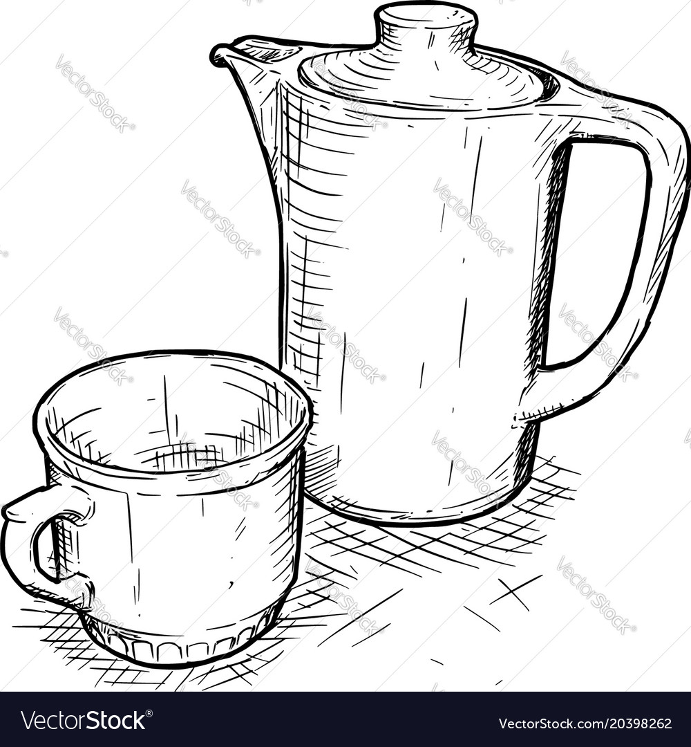 How To Draw A Teapot And Cup