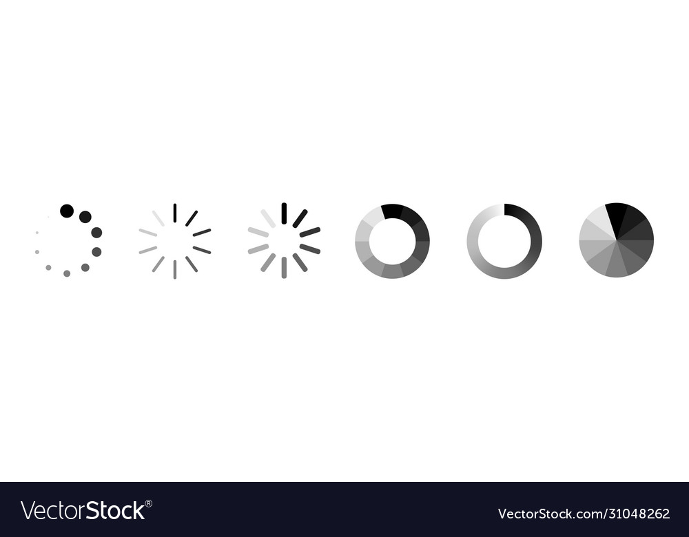 Loading process bar isolated elements on white vector image Loading process bar isolated elements on white