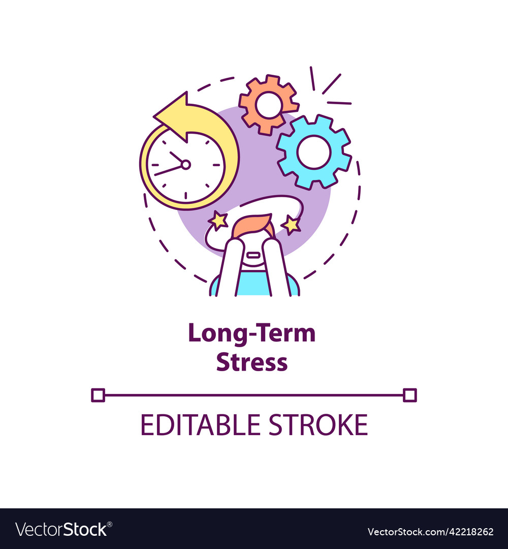 Long term stress concept icon Royalty Free Vector Image