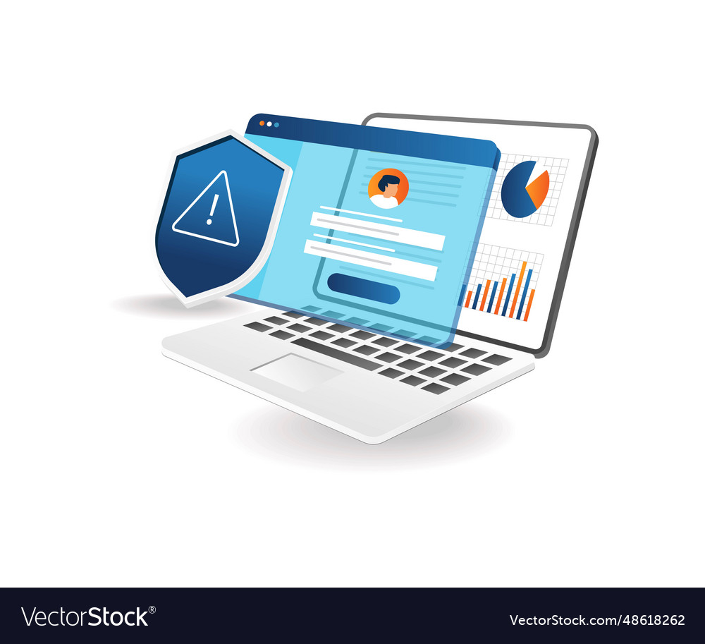 Personal data account security warning vector image Personal data account security warning