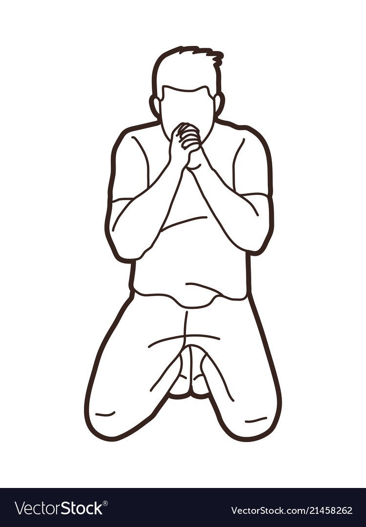 Prayer christian praying cartoon Royalty Free Vector Image