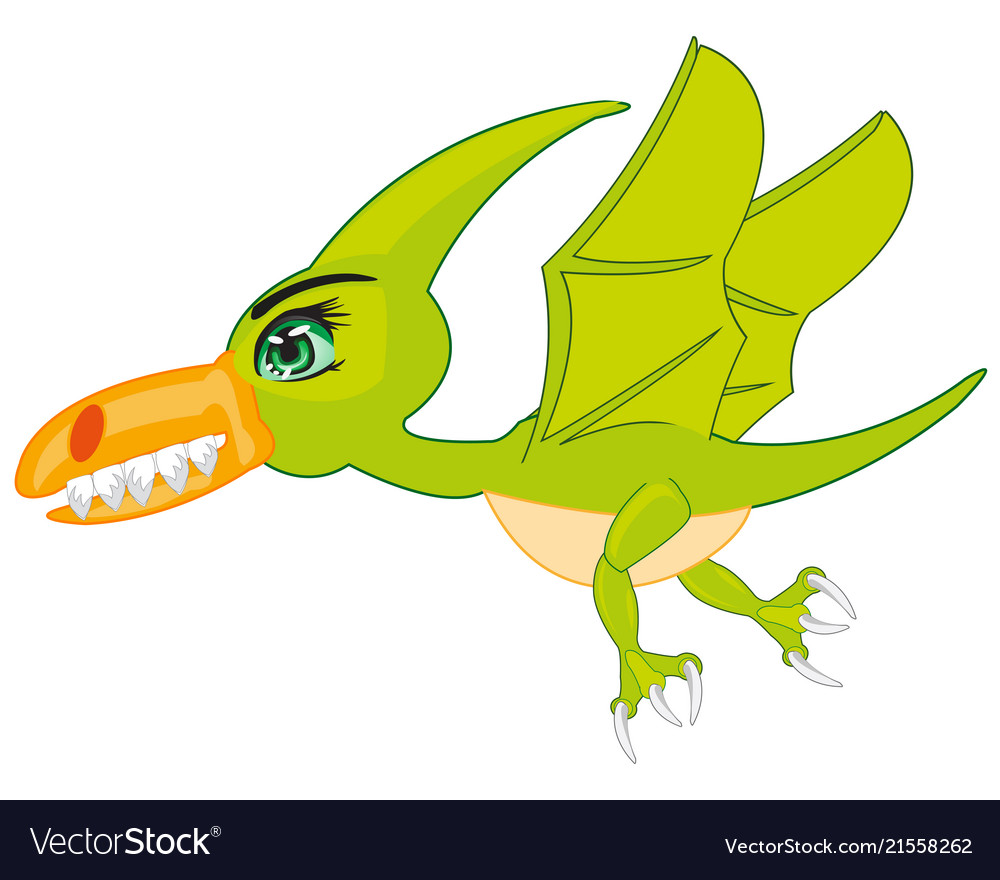 Prehistorical animal bird pterodactylravenous Vector Image