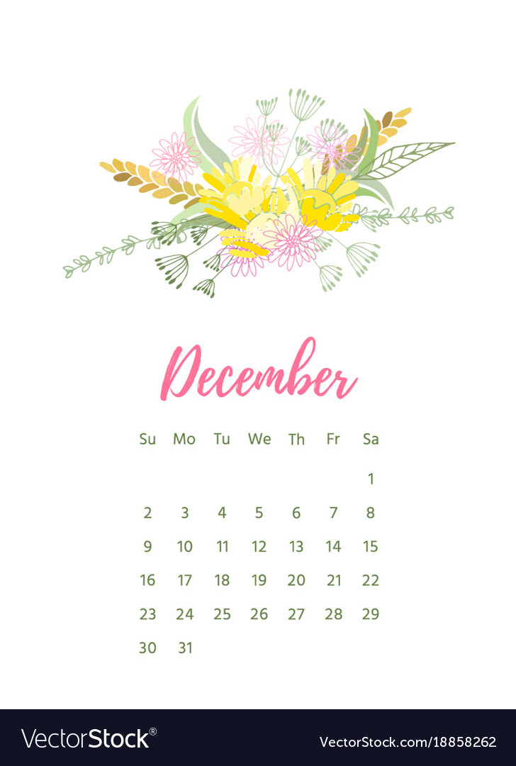 Printable 2018 calendar with pretty colorful