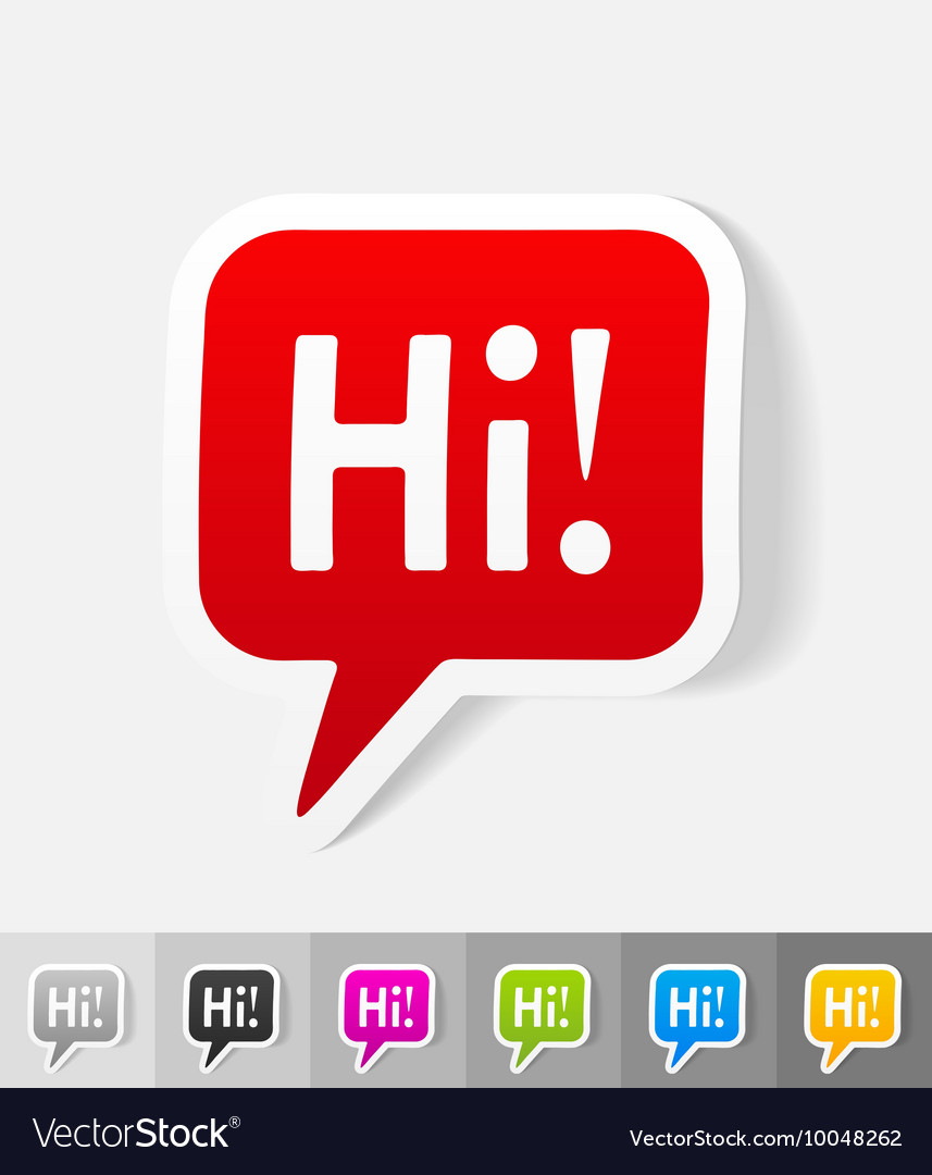 Realistic design element hi symbol
