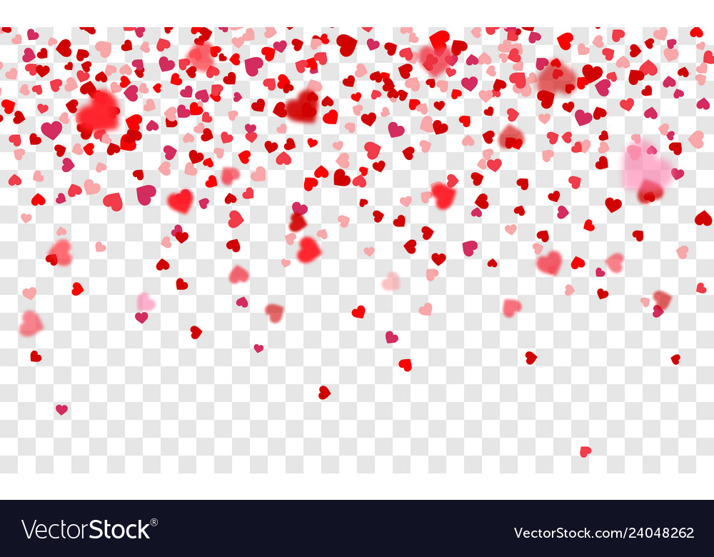 Realistic isolated heart confetti Royalty Free Vector Image