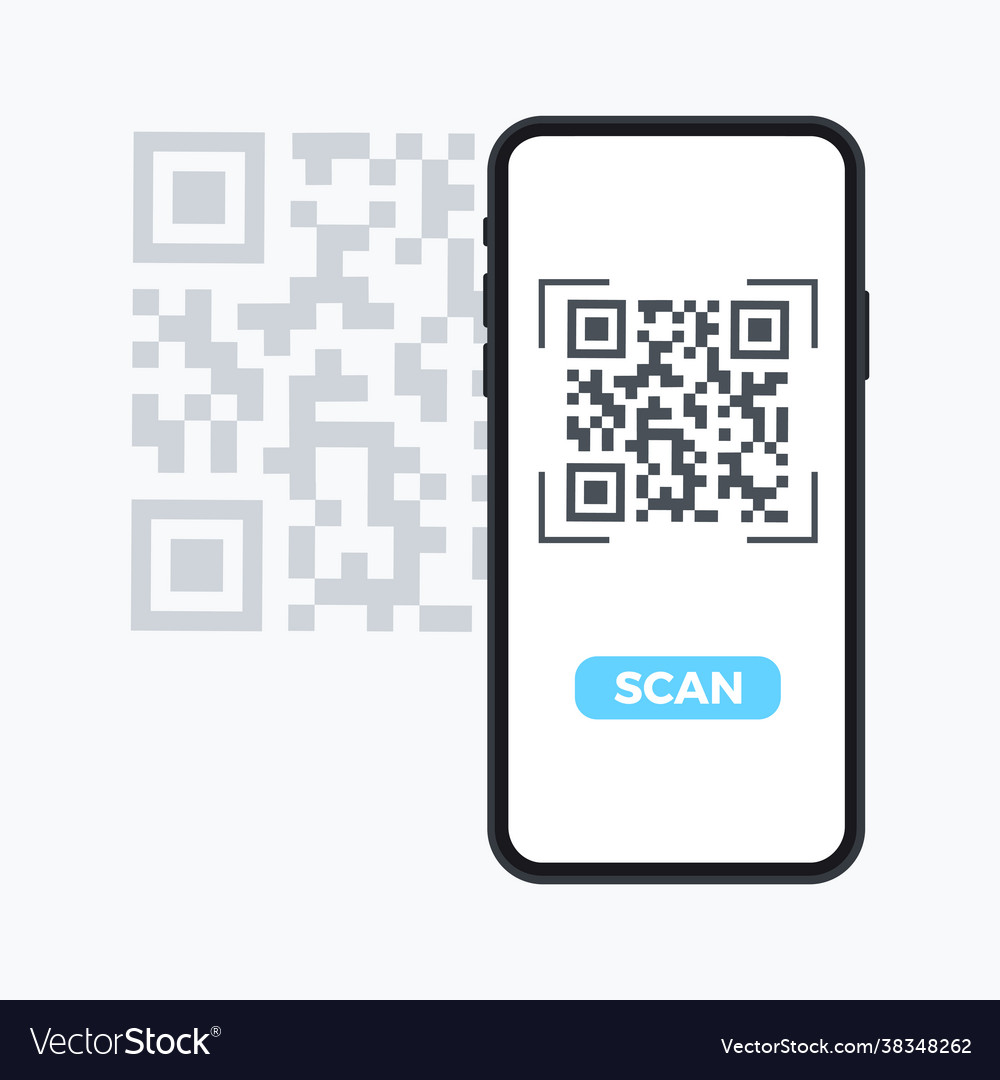 Scan qr code flat icon with phone barcode Vector Image