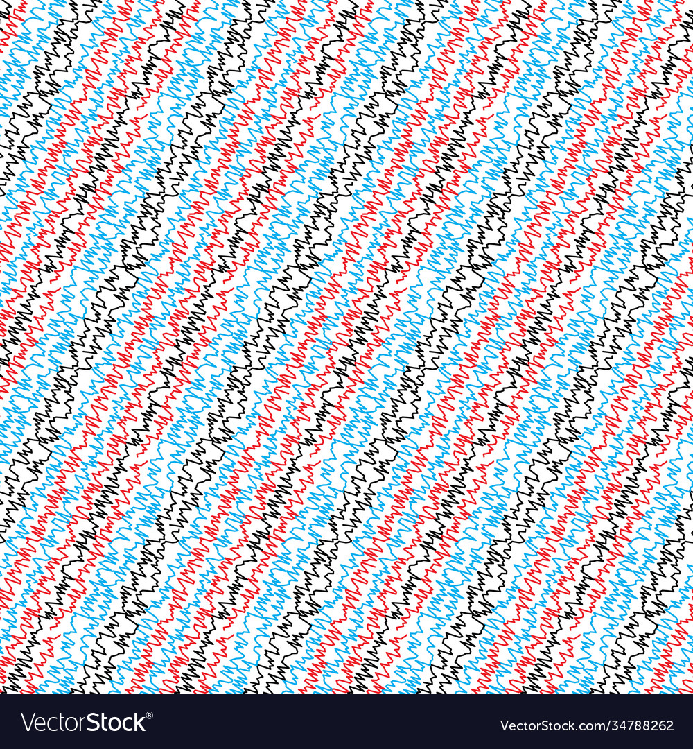 Seamless pattern with colored wavy lines