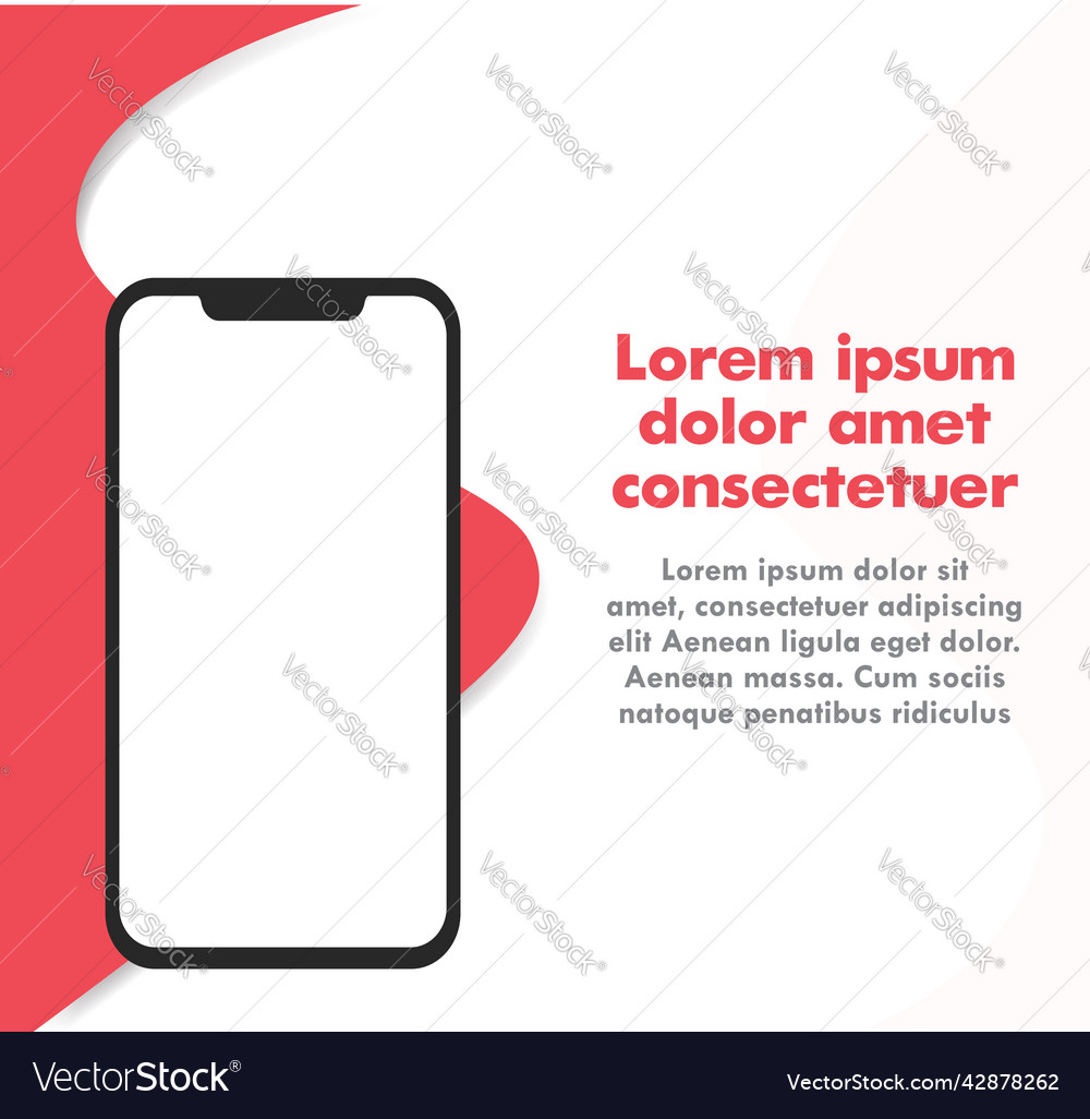 Social media post blank template notch smartphone