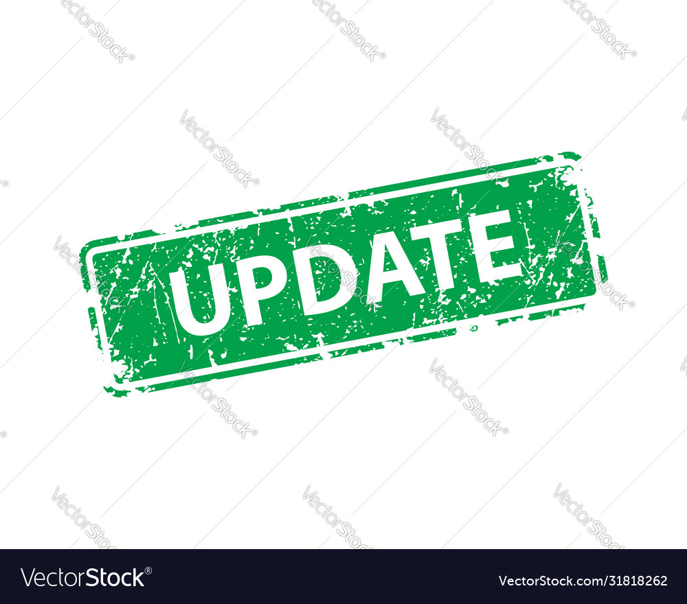 Update stamp texture rubber cliche imprint web or Vector Image