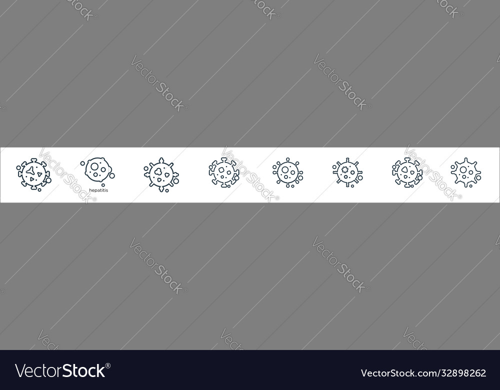 Viruses and diseases line icons linear set