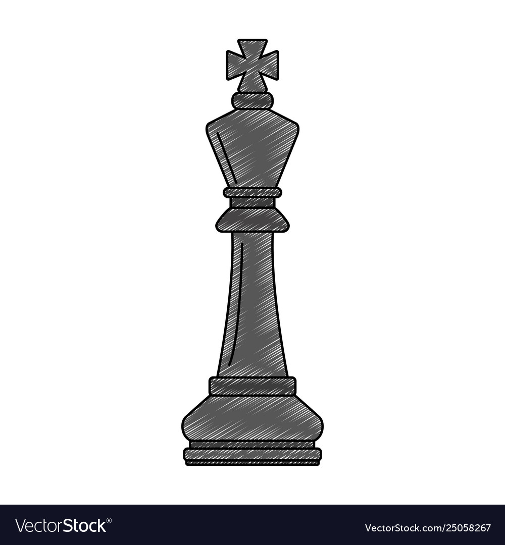 Chess game piece scribble Royalty Free Vector Image