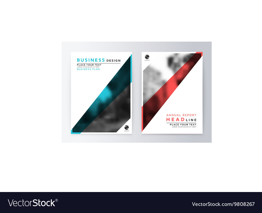 Cover design blue and red template brochure