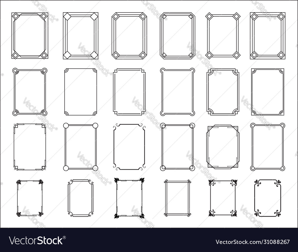 Frame set decorative ornamental frames Royalty Free Vector