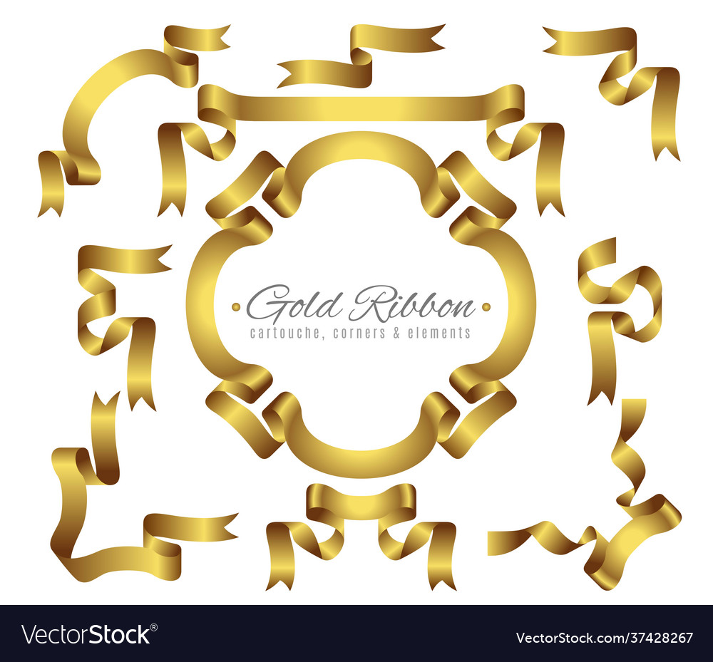 Gold ribbon set with gradient collection
