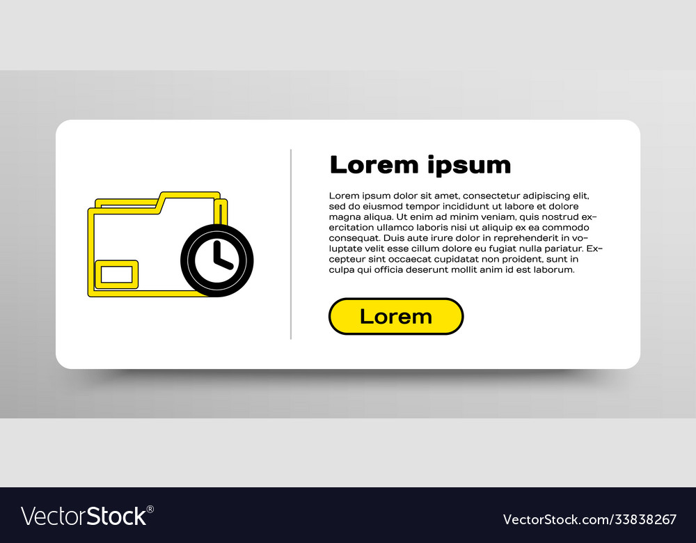 Line document folder with clock icon isolated vector image Line document folder with clock icon isolated