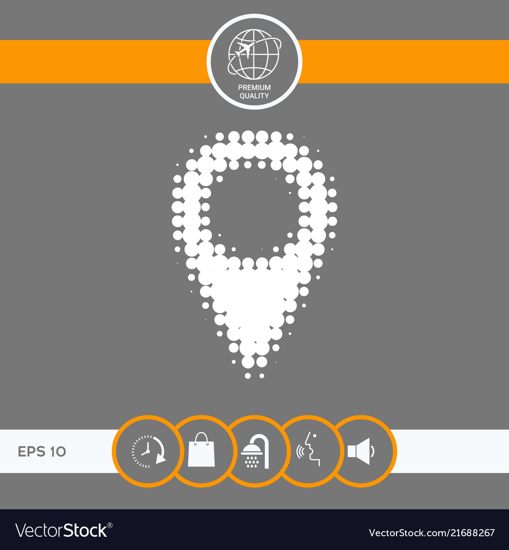 Map pointer halftone logo