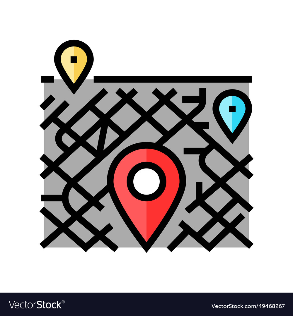 Map pointer place color icon
