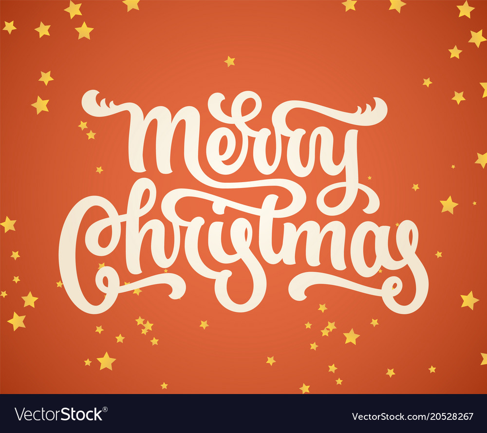 Merry Christmas Lettering Royalty Free Vector Image