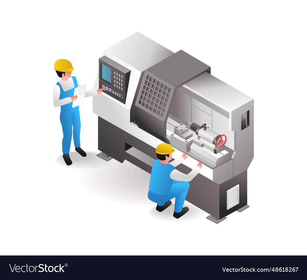 Professional cnc machine operator Royalty Free Vector Image