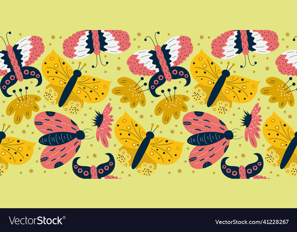 Scandinavian spring seamless pattern vector image Scandinavian spring seamless pattern