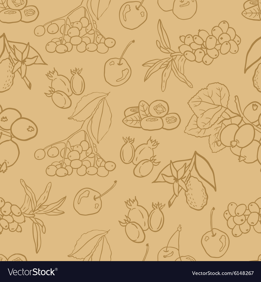 Seamless pattern with berries