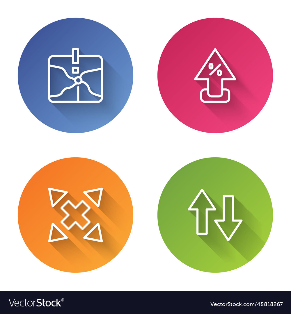 Set line intersection point percent up arrow many vector image Set line intersection point percent up arrow many
