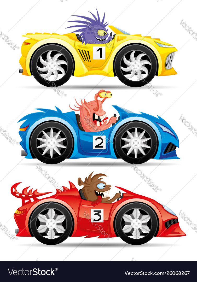 Set monsters in racing cars