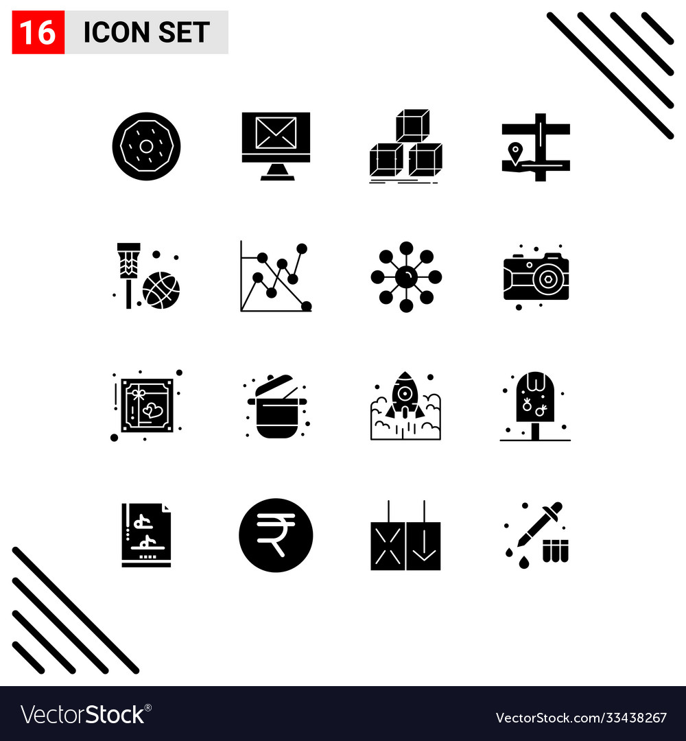 User interface pack 16 basic solid glyphs