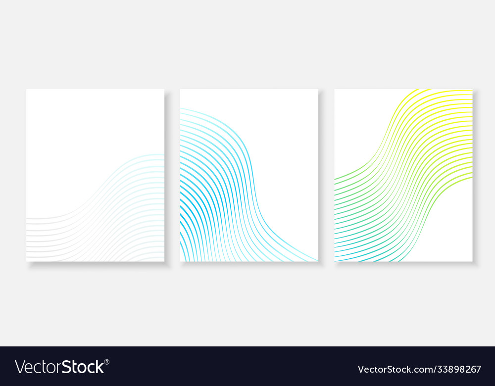 Wave flowing lines curve banner set design Vector Image Wave flowing lines curve banner set design