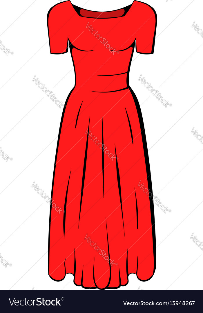 Womens red dress icon cartoon Royalty Free Vector Image