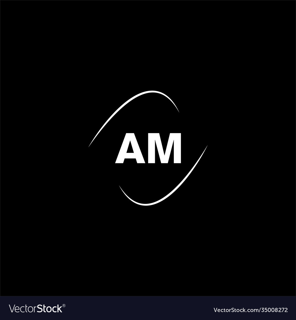 A m letter logo creative design on black color