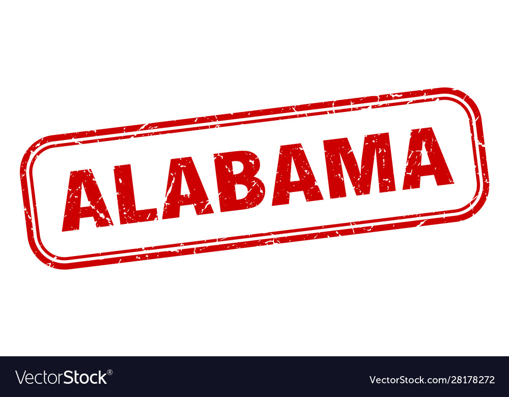 Alabama stamp red grunge isolated sign